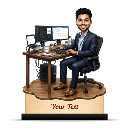 Personalized Corporate Office Male Employee Caricature C900