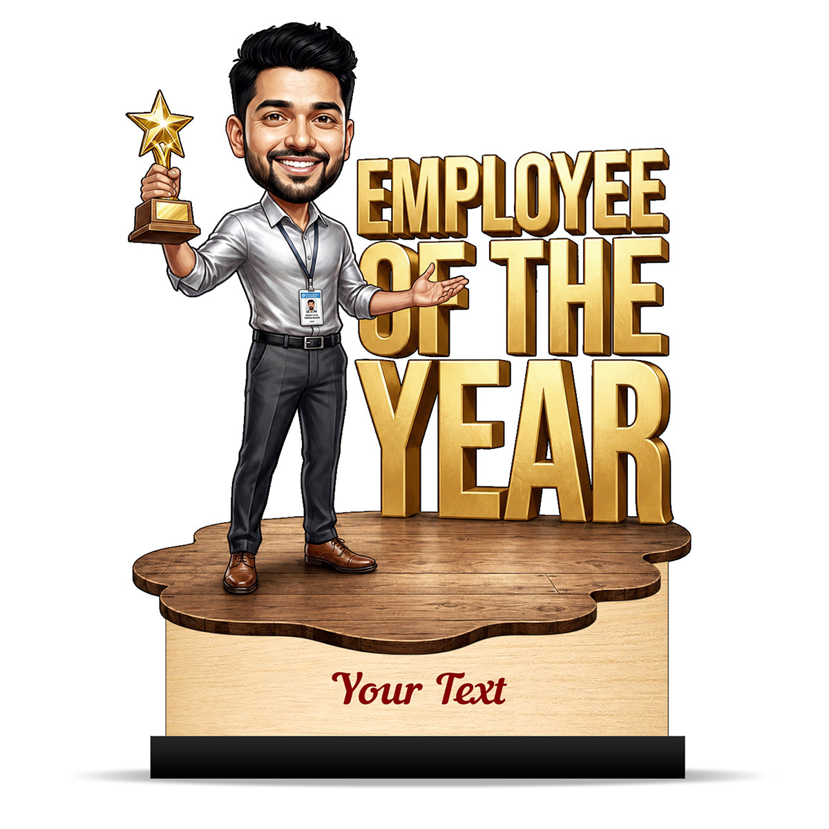 Personalized Achievement Award Male Caricature C939