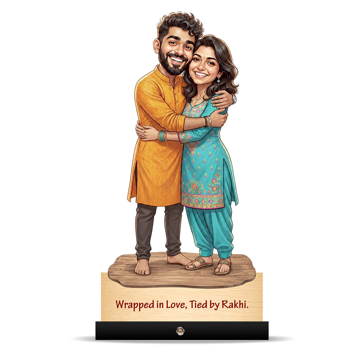 Brother Sister Hug Caricature C578