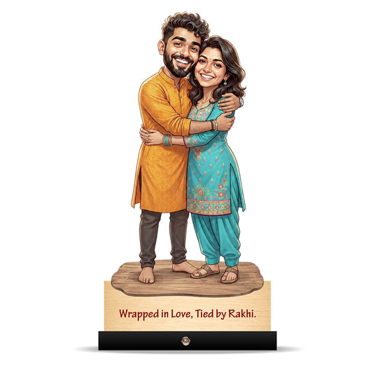 Brother Sister Hug Caricature C578