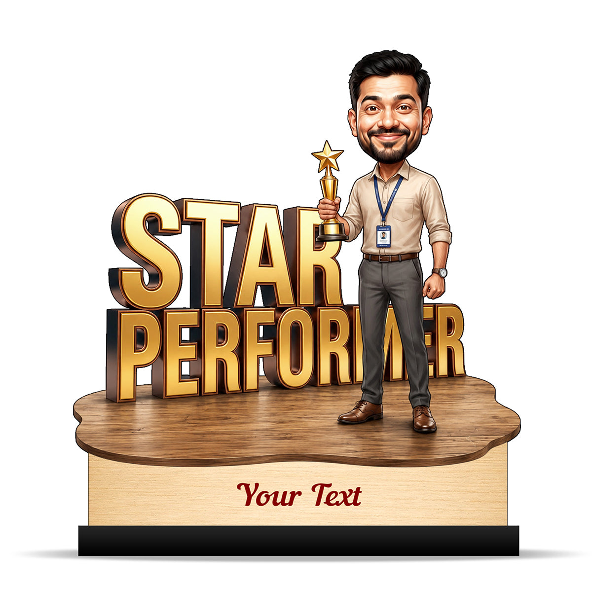 Personalized Achievement Award Male Caricature C950