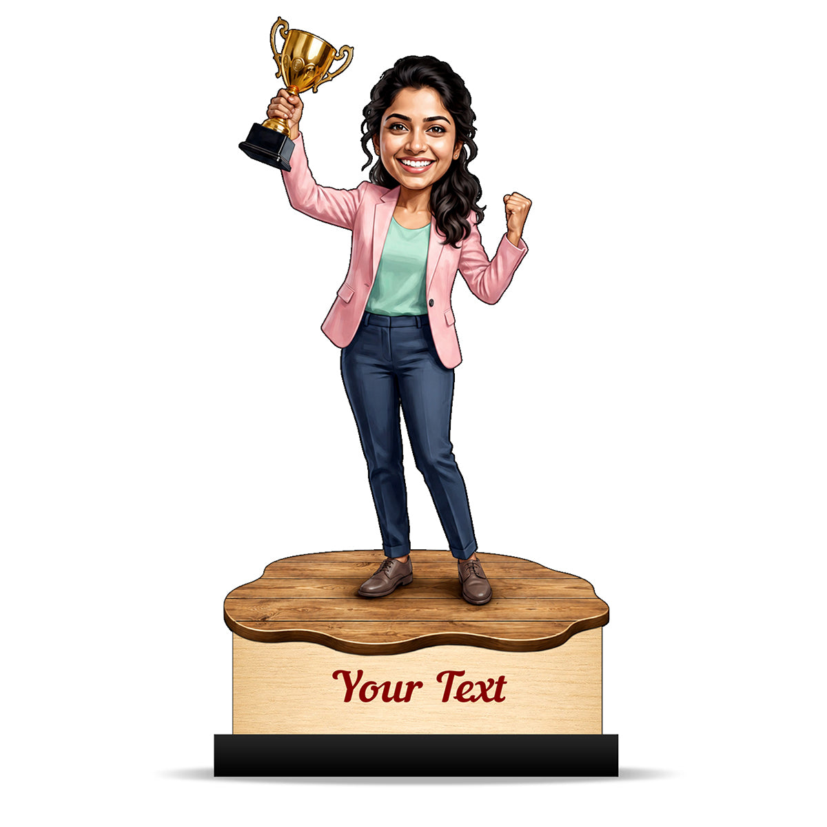 Personalized Achievement Award Female Caricature C947