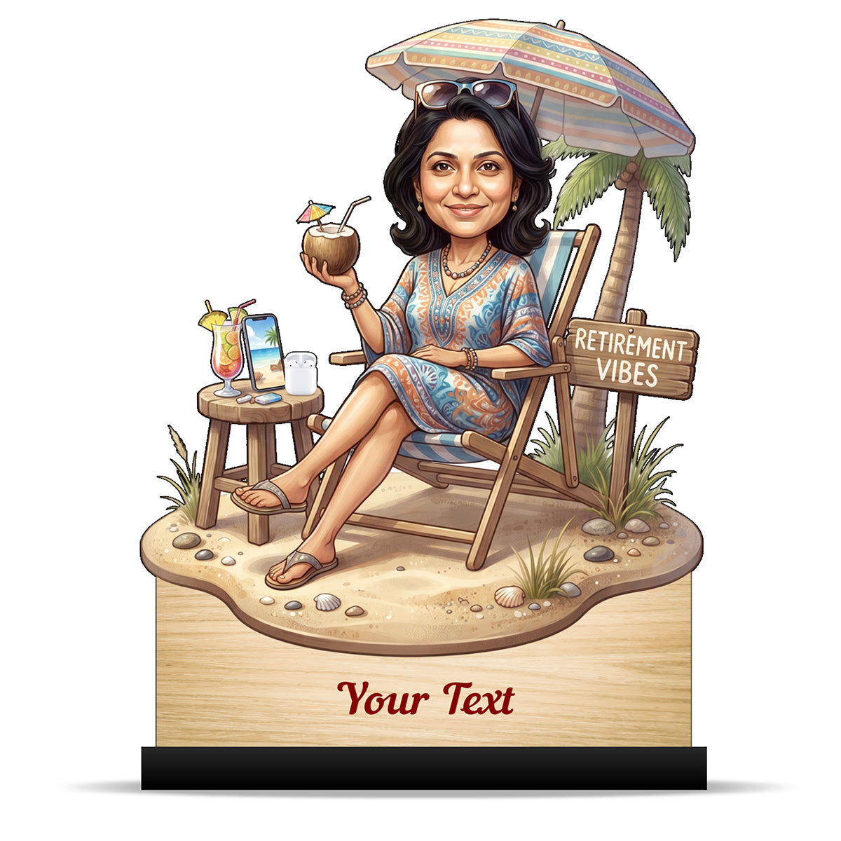 Personalized Female Retirement Caricature C1061