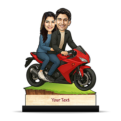 Couple on Super Bike Caricature C378