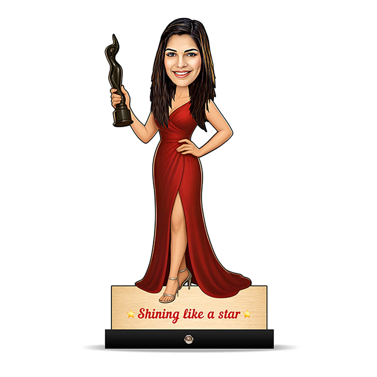 Girl With Trophy Award Caricature C452
