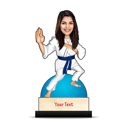 Karate Martial Art Female Caricature C398