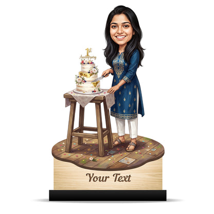 Personalized Work Anniversary Female Caricature C1110