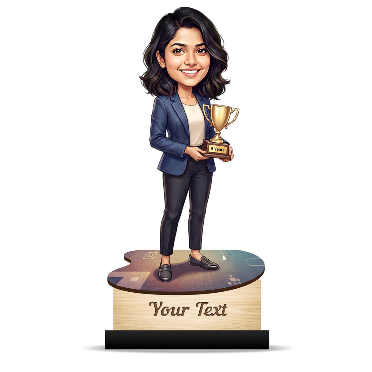Personalized Work Anniversary Female Caricature C1114
