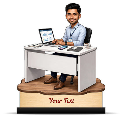 Personalized Corporate Office Male Employee Caricature C922