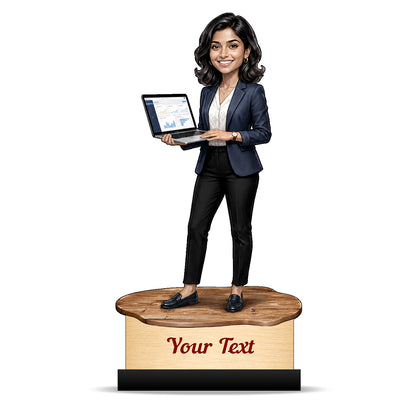 Personalized Corporate Office Female Employee Caricature C873