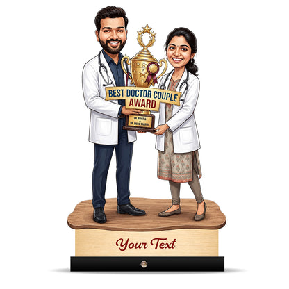 Couple Doctor with Award Caricature C608