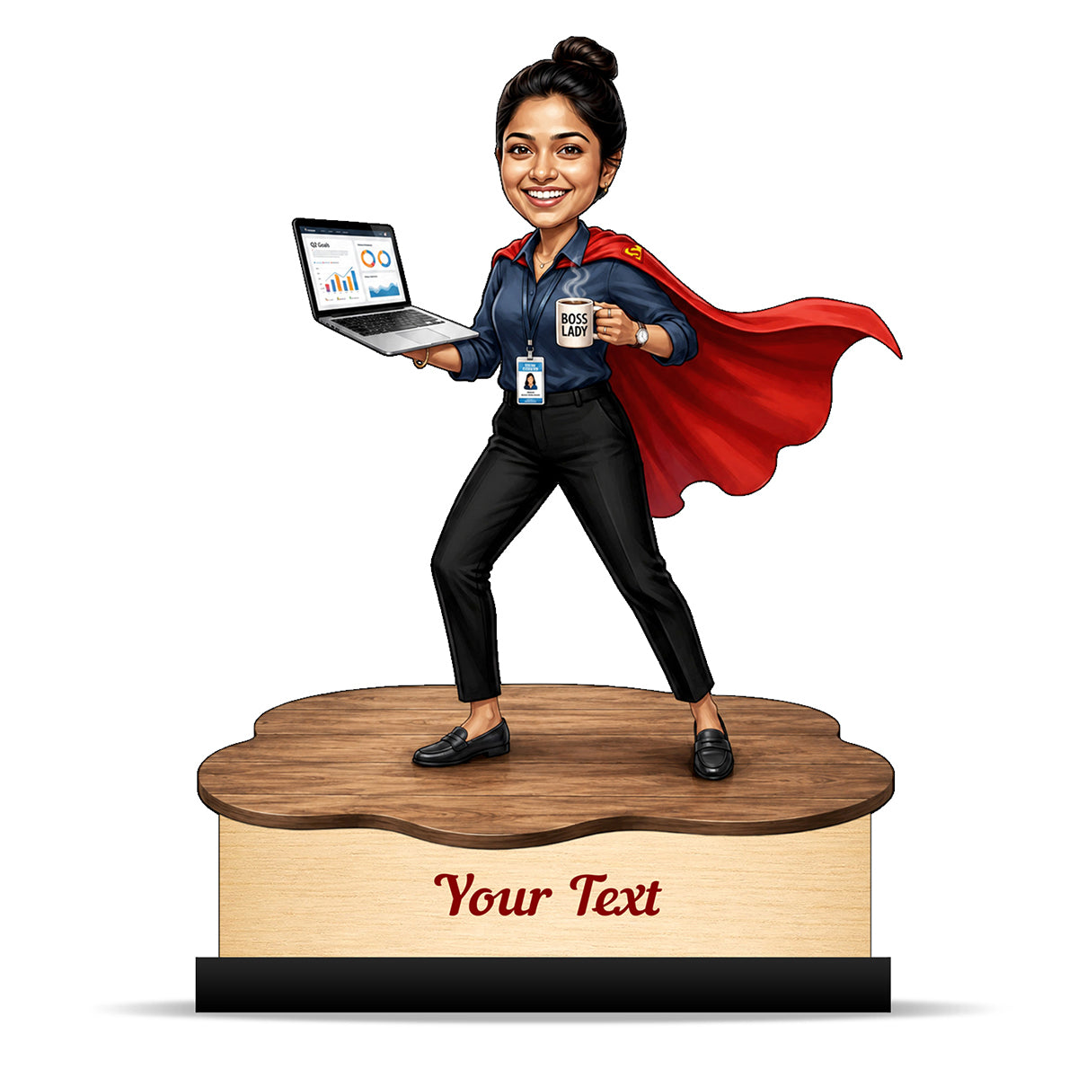 Personalized Corporate Office Female Employee Caricature C890