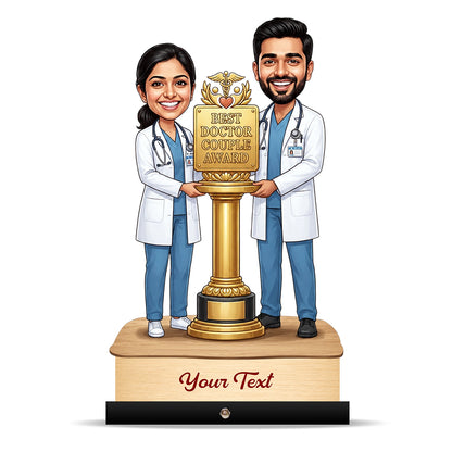 Couple Doctor Caricature with Award C600