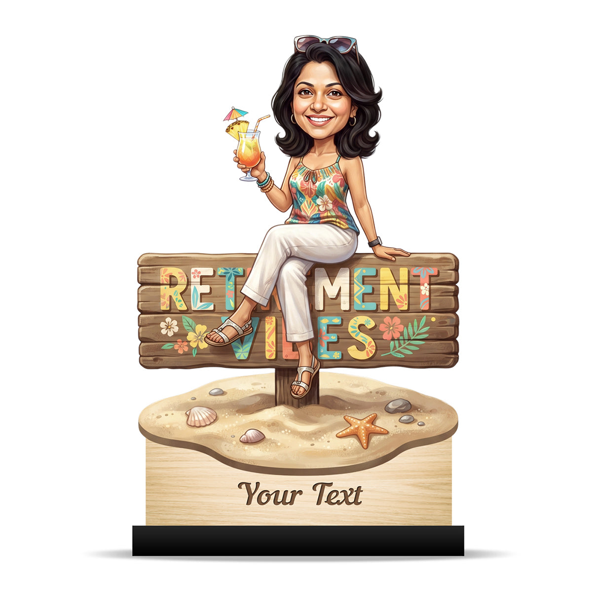Personalized Female Retirement Caricature C1082