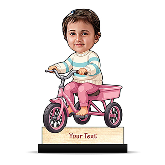 Baby Girl Riding Tricycle Caricature C419