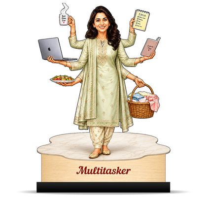 Personalized Multitasker Female Caricature C969