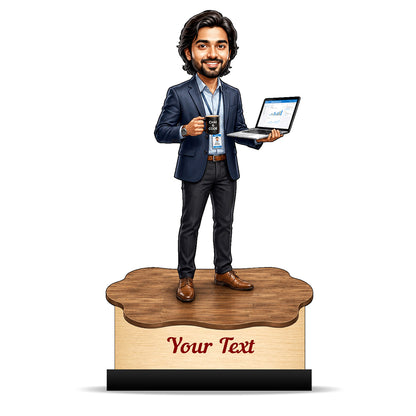 Personalized Corporate Office Male Employee Caricature C897