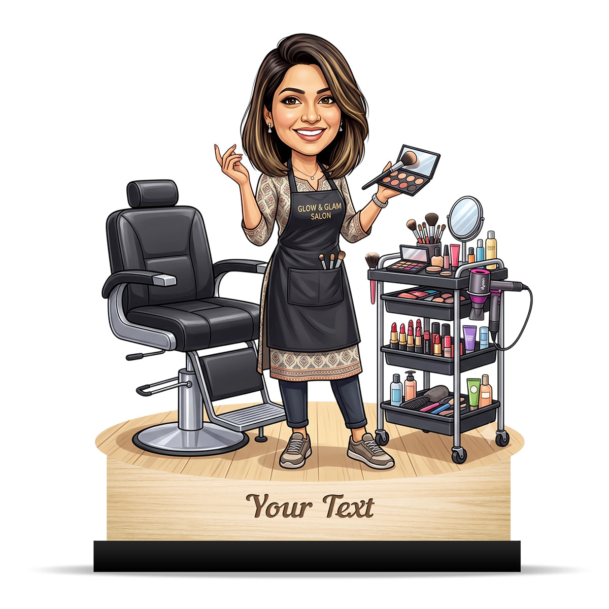 Personalized Gift for Beautician, Makeup Artist & Makeup Lover Caricature C1196