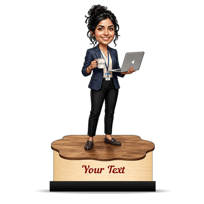 Personalized Corporate Office Female Employee Caricature C886