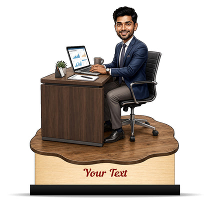 Personalized Corporate Office Male Employee Caricature C906