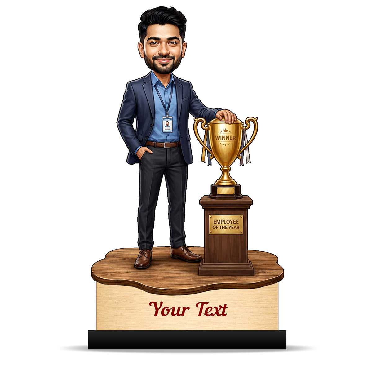 Personalized Achievement Award Male Caricature C964