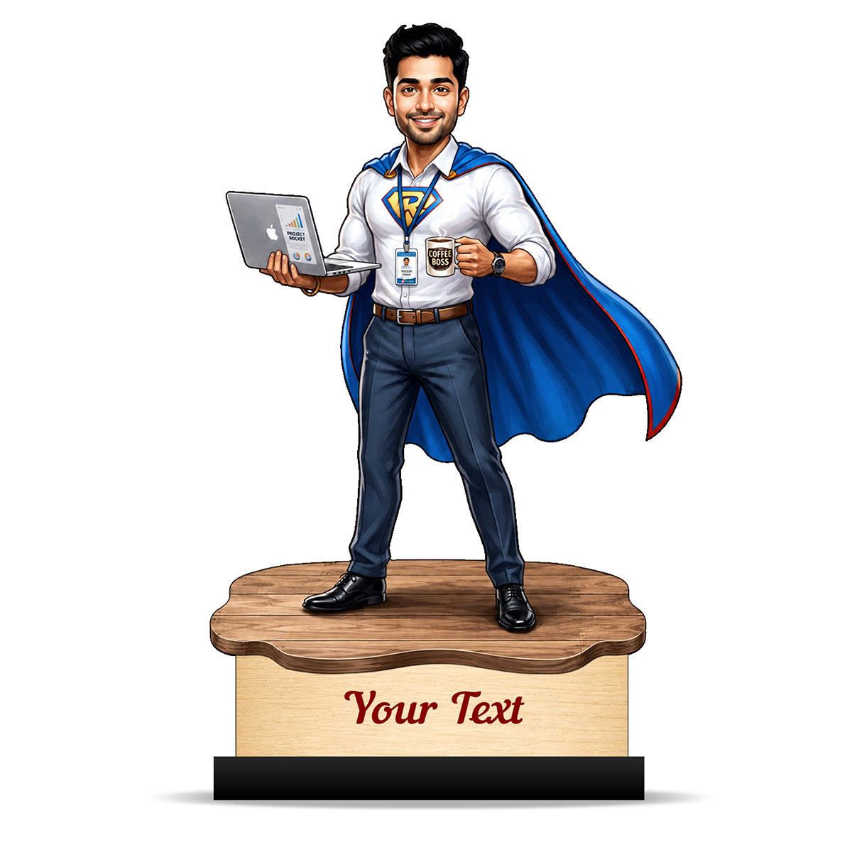 Personalized Corporate Office Male Employee Caricature C914
