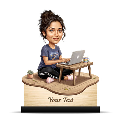 Personalized Female Work From Home Caricature C1106