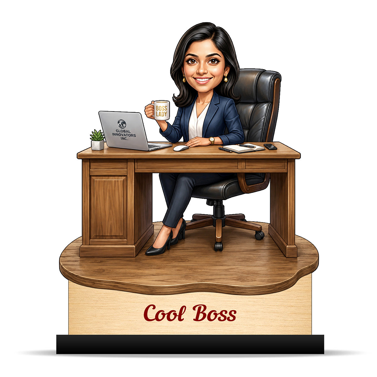 Personalized Female Cool Boss Caricature C858