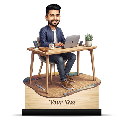 Personalized Male Work From Home Caricature C1099