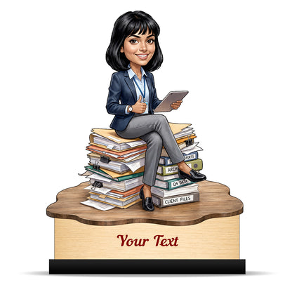 Personalized Corporate Office Female Employee Caricature C869