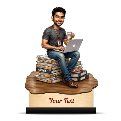 Personalized Corporate Office Male Employee Caricature C921
