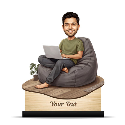 Personalized Male Work From Home Caricature C1098