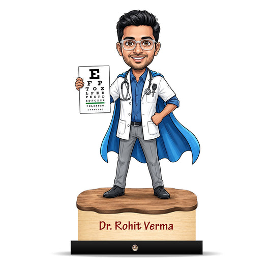 Ophthalmologist Super Doctor Male eye Doctor Caricature C553