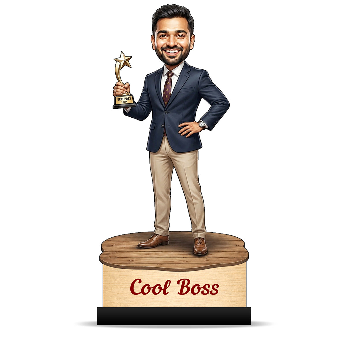 Personalized Cool Boss Caricature with Best Boss Award C830