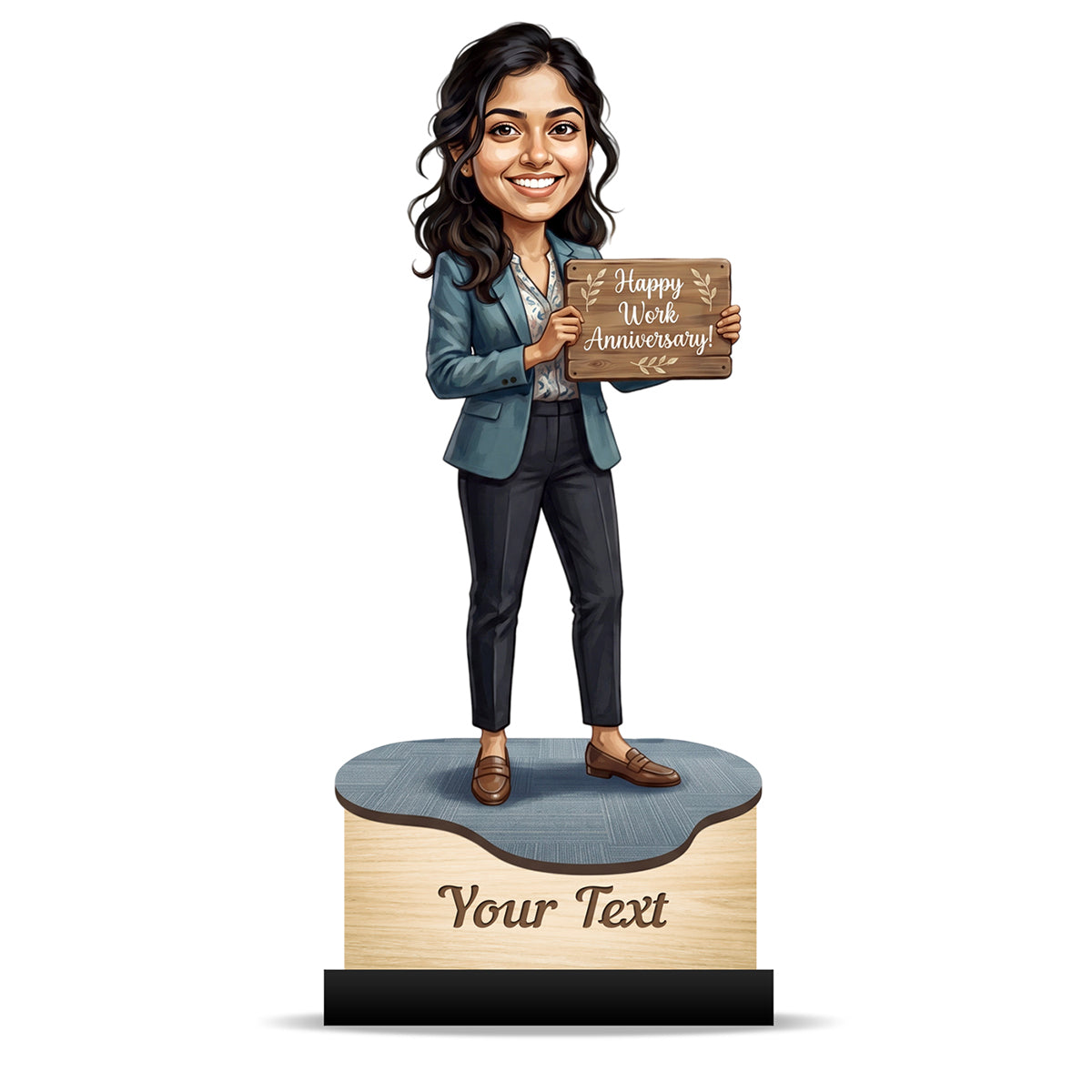 Personalized Work Anniversary Female Caricature C1115