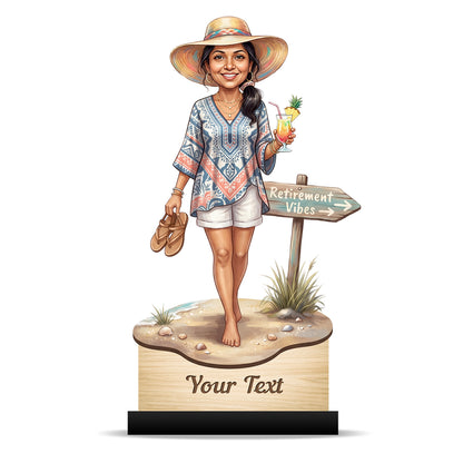 Personalized Female Retirement Caricature C1068