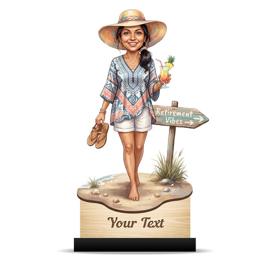 Personalized Female Retirement Caricature C1068