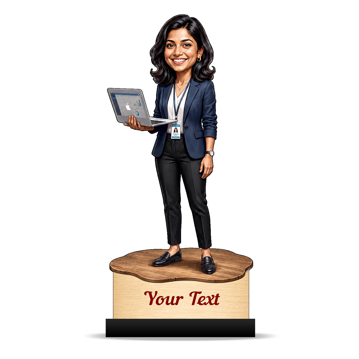 Personalized Corporate Office Female Employee Caricature C882