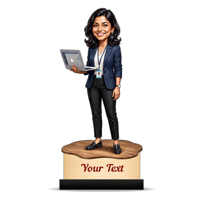 Personalized Corporate Office Female Employee Caricature C882