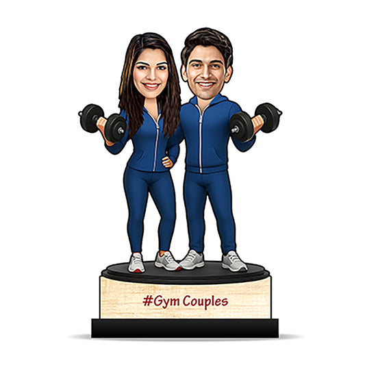 Fitness Gym Couple Caricature C381