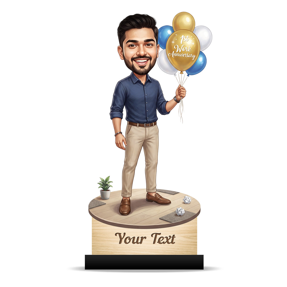 Personalized Male Work Anniversary Caricature C1108