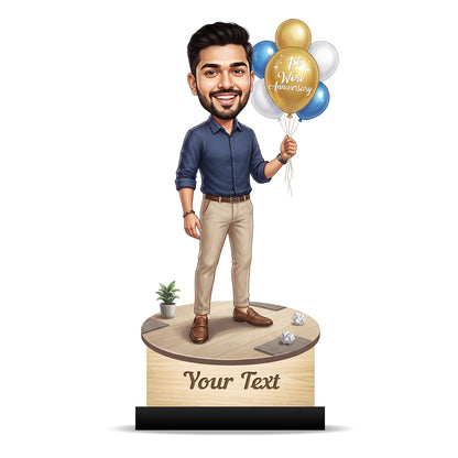Personalized Male Work Anniversary Caricature C1108