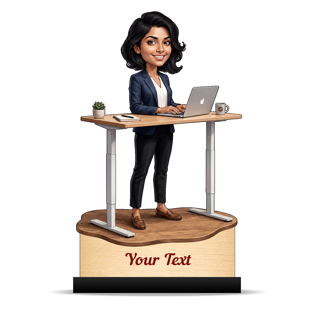 Personalized Corporate Office Female Employee Caricature C885