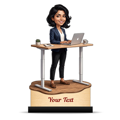 Personalized Corporate Office Female Employee Caricature C885