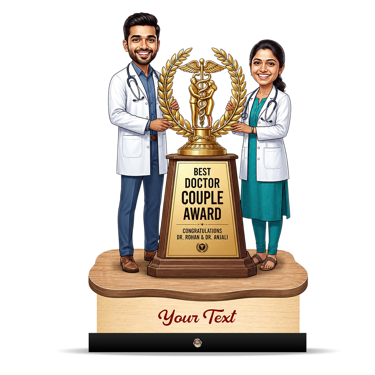 Couple Doctor Caricature with Award C612