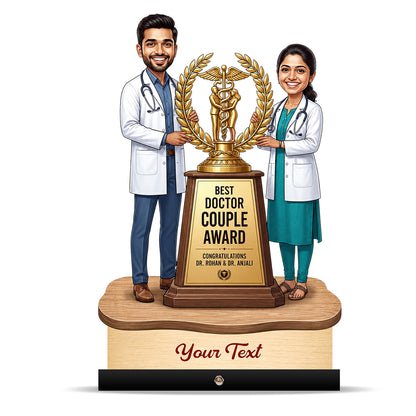 Couple Doctor Caricature with Award C612