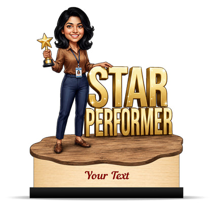 Personalized Achievement Award Female Caricature C932