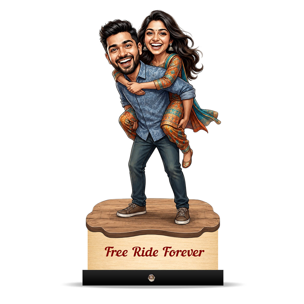 Piggyback Brother Sister Caricature C592