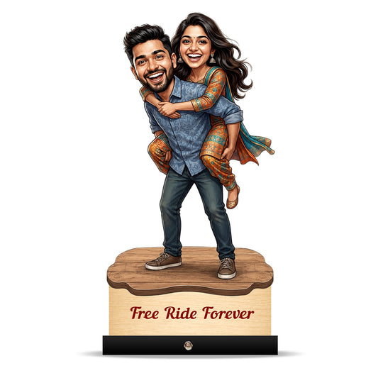 Piggyback Brother Sister Caricature C592