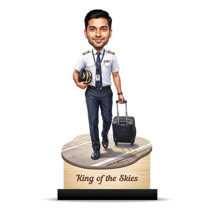 Personalized Air India Pilot Male Caricature C1152